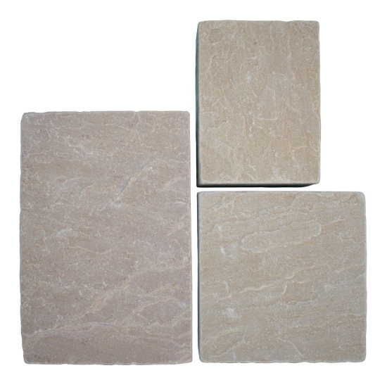 Global Stone Sandstone Block Pavers Buff Brown 7.08m2