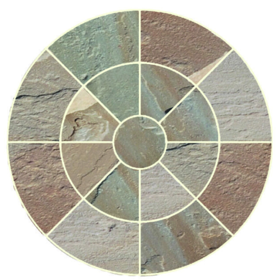 Global Stone Premium Sandstone Circles Buff Brown Outer Ring3.6m