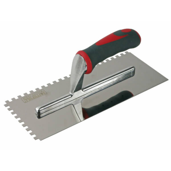 Faithfull FAISGTNOT6SS Soft Grip Notched Trowel6mm S/S11x4.1/2in