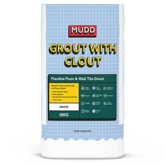 MUDD White Flexible Floor and Wall Tile Grout 10kg