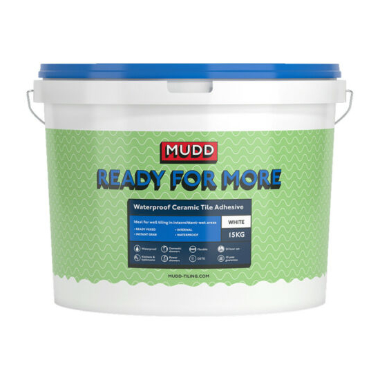 MUDD Ready For More W/Proof Adhesive White 15kg