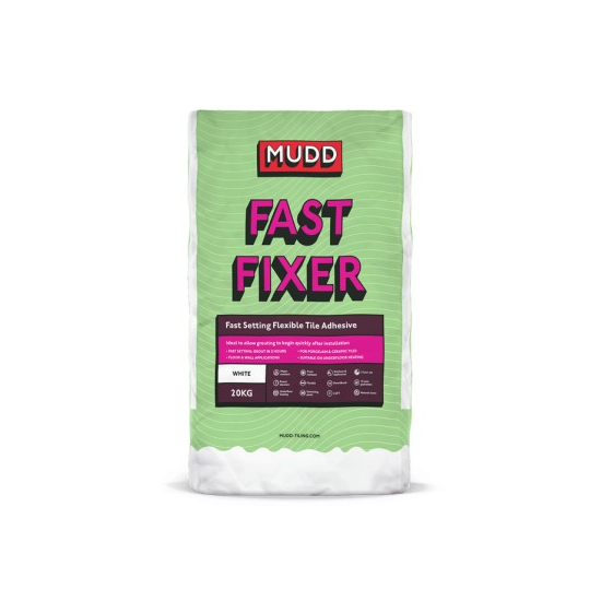 MUDD Fast Setting Flexible Tile Adhesive White 20Kg