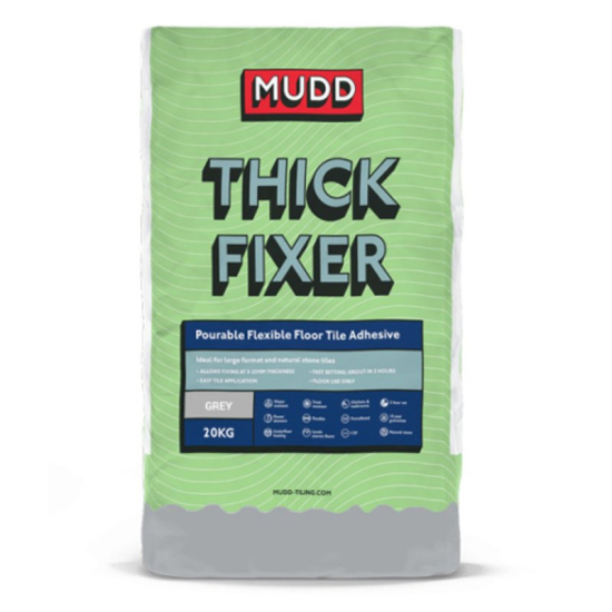 MUDD Thick Fixer Pourable Flexible Floor Tile Adhesive Grey 20Kg