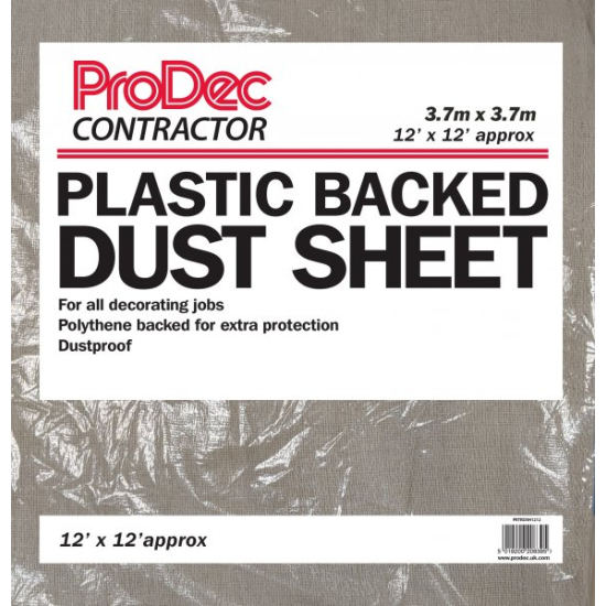 ProDec Poly Backed CTN Twill Dust Sheet 3.6 x 3.6m