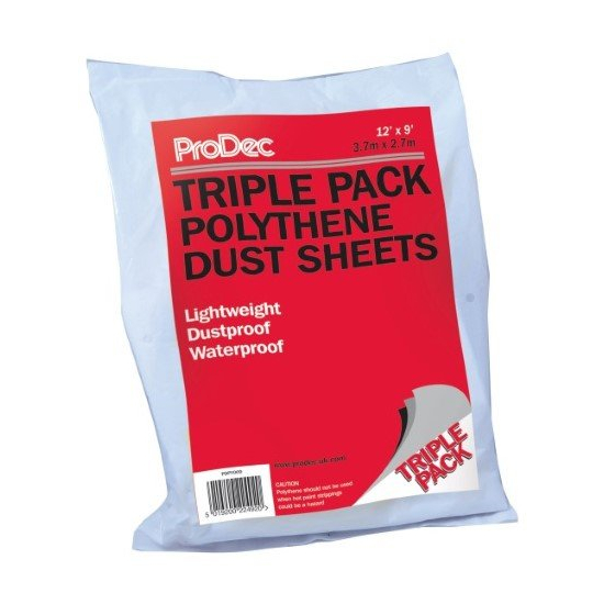 ProDec Polythene Dust Sheets 3.6 x 2.7m PK 3