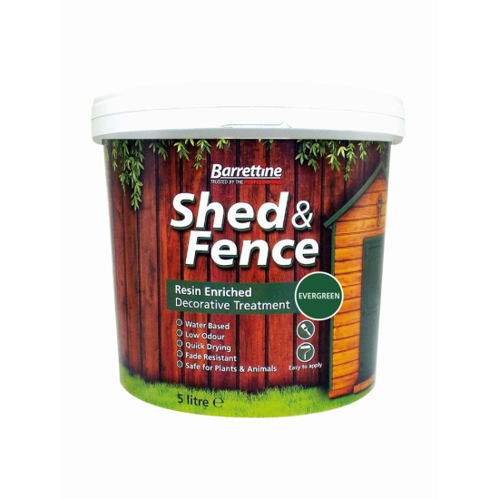 Barrettine Shed & Fence Treatment Evergreen 5L