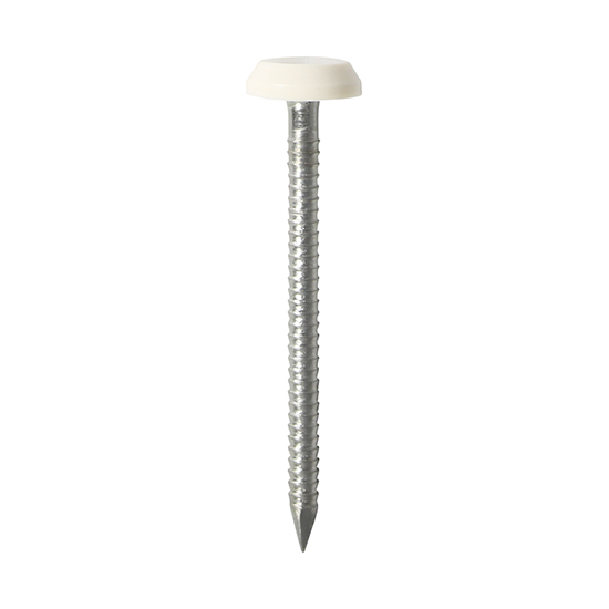 TIMCO Polymer Headed Nails 40mm White PK 100