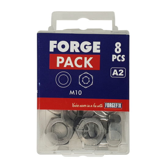 ForgePack Nut & Flat Washer A2 S/S M12 PK 6