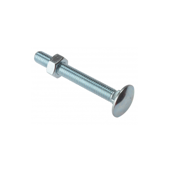 TimberMate Carriage Bolt & Nut ZP M12 x 130mm PK 25