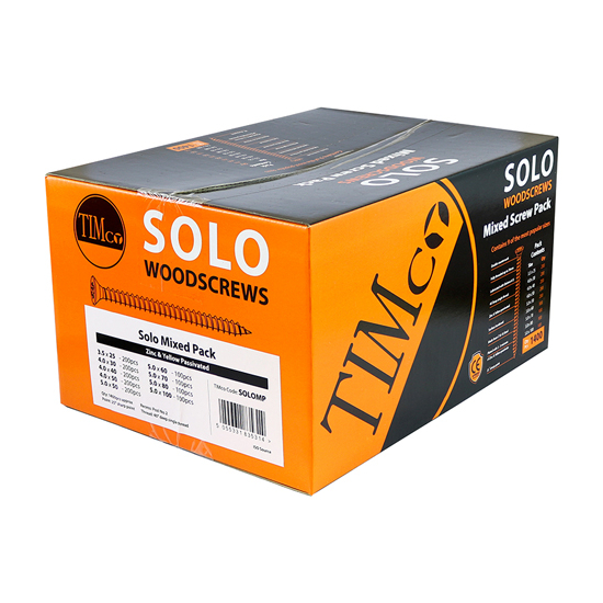 Solo Double Countersunk Yellow Screws Mixed Pack Qty 1400
