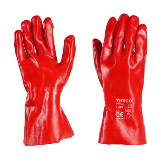 TIMCO PVC Gauntlets Coated Cotton Interlock Glove (XL)