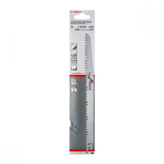Bosch S1531L Sabre Saw Blade For Wood PK 5
