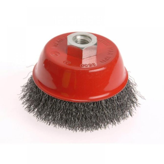 Faithfull Wire Cup Brush 100mm M14x2, 0.30mm Steel Wire