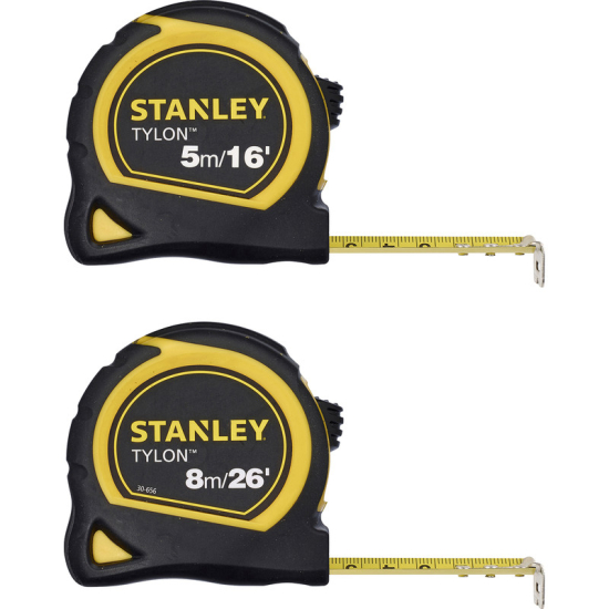 Stanley STA998985 Tylon Pocket Tapes 5m/16ft + 8m/26ft Twin Pack