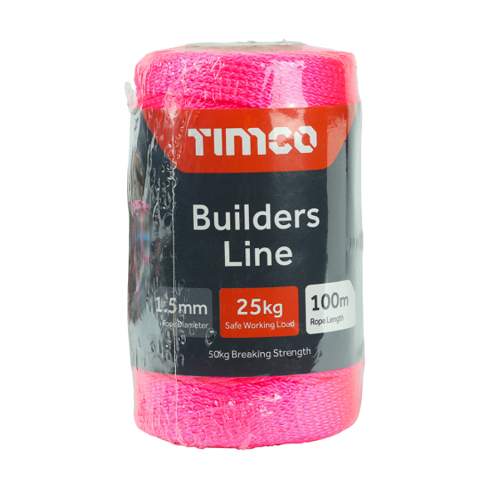 Veto Nylon Brick Line Tube Pink 1.5mm x 100m