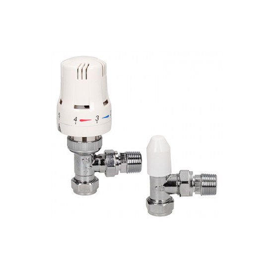 Evolve Contract TRV & Lockshield Twin Pack Angled With LS