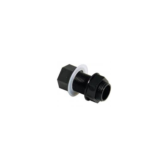 Overflow Tank Connector Straight Black 21.5mm