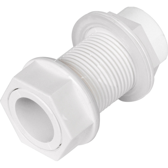 Overflow Tank Connector Straight White 21.5mm