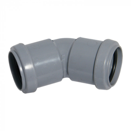 FloPlast PushFit Waste Bend 135° (45°) Grey 50mm