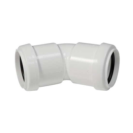 FloPlast PushFit Waste Bend 135° (45°) White 40mm