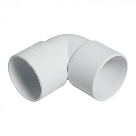 FloPlast ABS Solvent Weld Bend 90° White 50mm