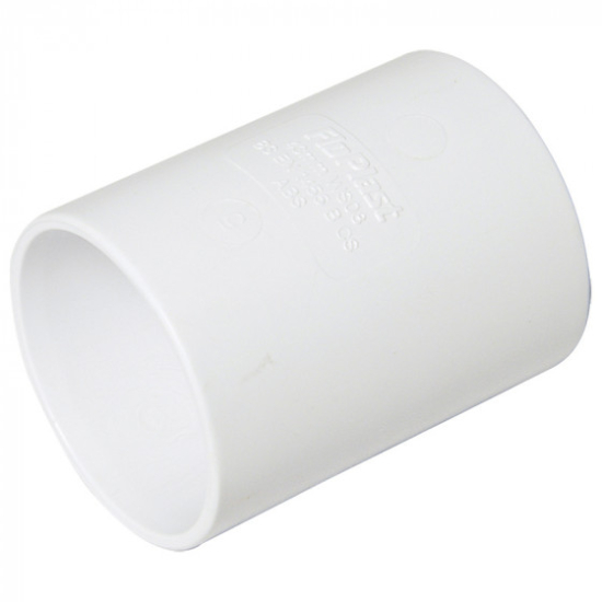 FloPlast ABS Solvent Weld Straight Coupling White 50mm