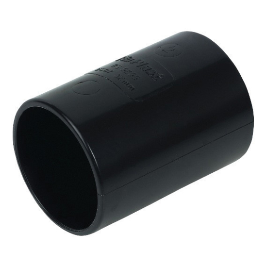 FloPlast ABS Solvent Weld Straight Coupling Black 50mm