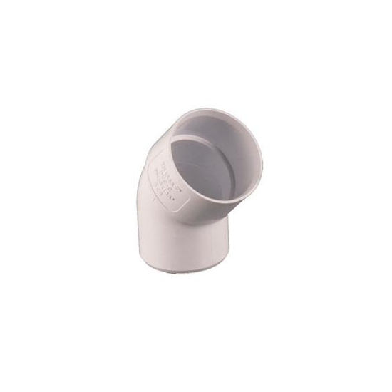 Solvent Waste Single Socket Bend 135° White 50mm