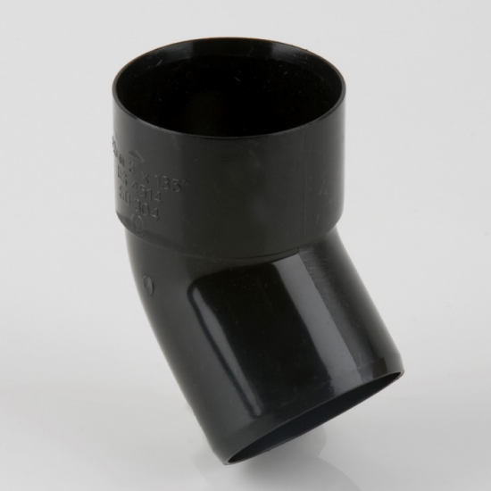 Solvent Waste Single Socket Bend 135° Black 40mm