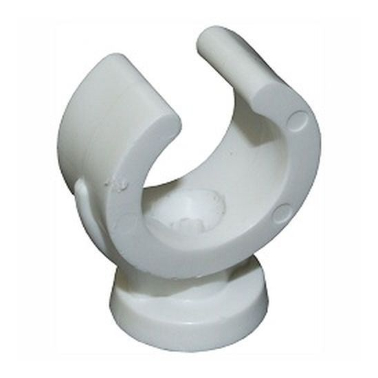 Open Pipe Clip Unifix Style Single White 22mm