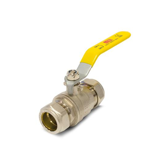 Lever Ball Valves Yellow Lever 15mm