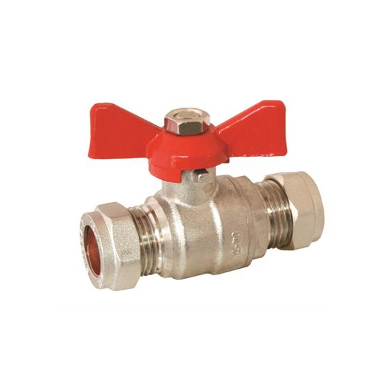Butterfly Handle Ball Valves Red Handle 28mm