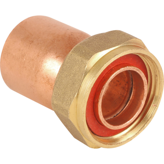 Solder Ring Straight Cylinder Union 22mm x 1â€