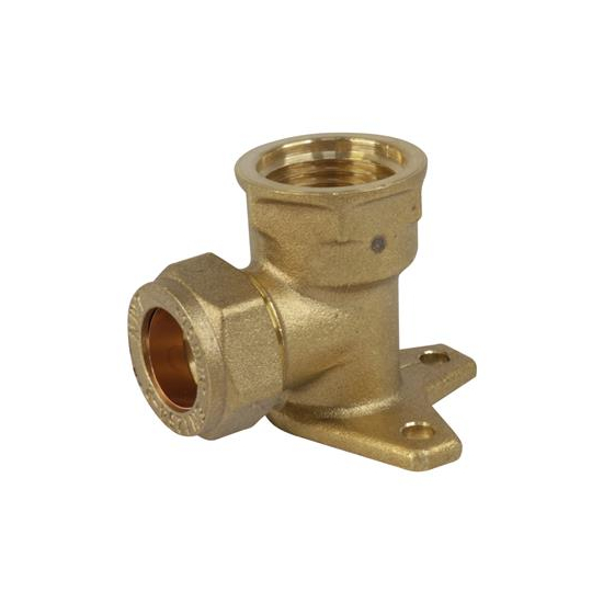 Compression Wall Plate Elbow 15mm x 1/2"
