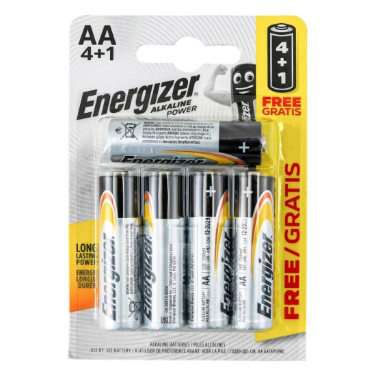 Energizer Alkaline Power AA Battery PK 5