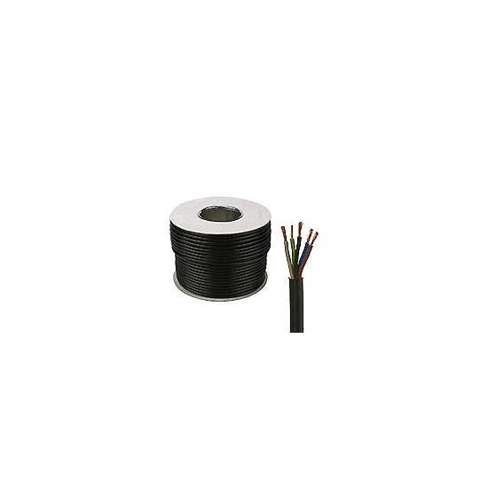50m Coil of 5 Core Black Circular PVC Flexible Cable 3185Y 1.0mm