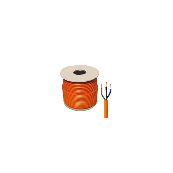 100m 3 Core Orange Circular PVC Flexible Cable 3183Y 2.5mm