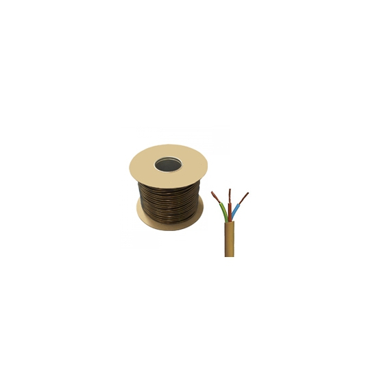 Cut to Metre 3 Core Gold Circular PVC Flex Cable 2183Y 0.5mm