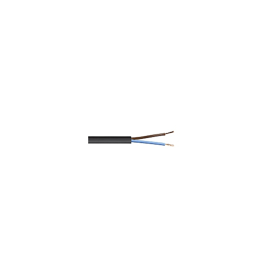 Cut to Metre 2 Core Black Circular PVC Flex Cable 3182Y 2.5mm