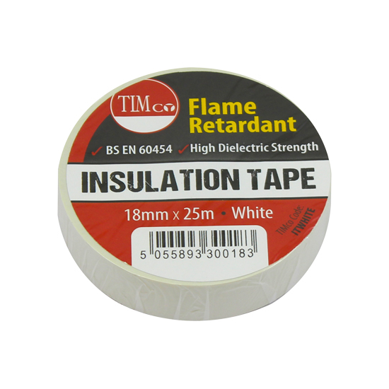 TIMCO PVC Insulation Tape White 25m x 18mm