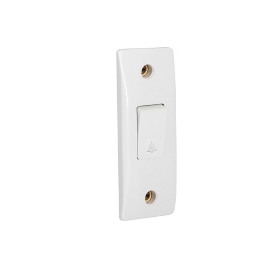 Axiom Flat 10A Architrave Bell Push Switch 1 Gang