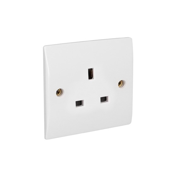 Axiom Flat 13A Single Socket Unswitched 1 Gang