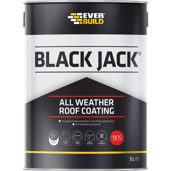 Everbuild 905 Black Jack All Weather Roof Coating 5L