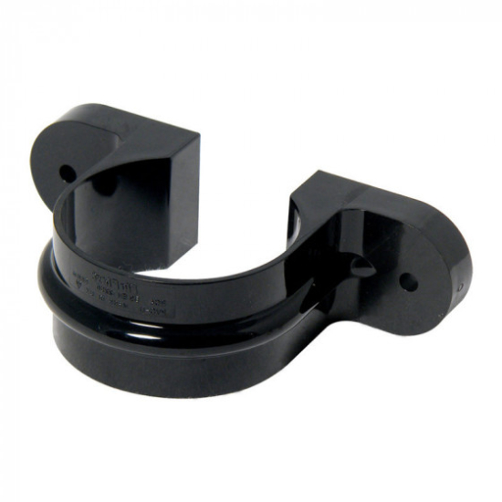 Floplast Round Downpipe Clip with Fixing Lugs Black