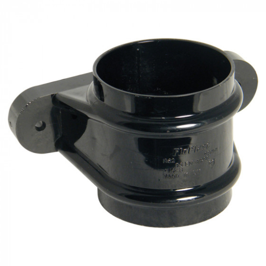 FloPlast Downpipe Connector Black with Fixing Lugs 68mm