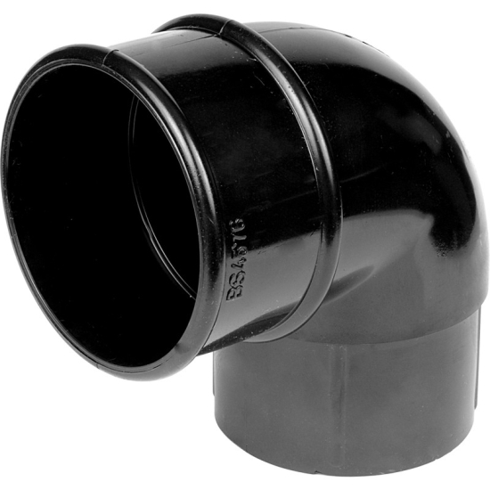 Round Downpipe Offset Bend 92.5° Black 68mm