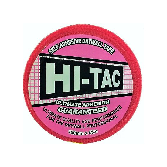 Hi-Tac Plasterboard Scrim Pink 100mm x 45m