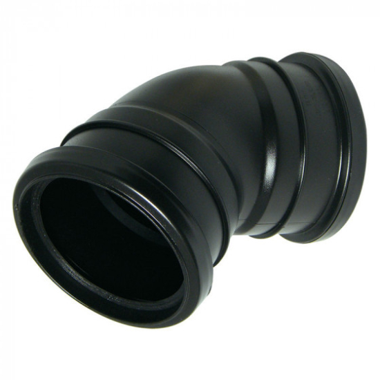 FloPlast Pushfit Soil Bend Double Socket Black 135° 110mm