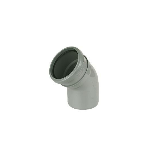 FloPlast Pushfit Soil Bend Socket/Spigot Grey 135° 110mm