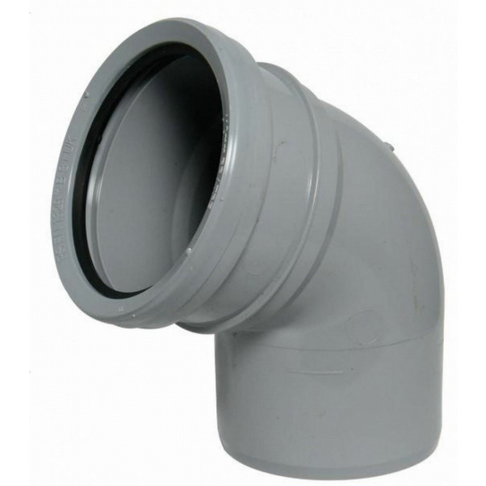 FloPlast Pushfit Soil Bend Socket/Spigot Grey 112.5° 110mm